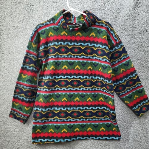 Matrix Sportswear Womens Top M Aztec Southwestern Fleece Vintage 90s Pullover
