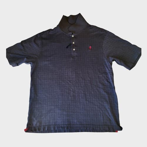 Payne Stewart Legacy Mens Golf Shirt Gray S 100% Cotton Small Check Classic Polo