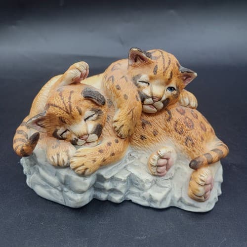 VTG Lenox Natures Young Played Out Cheetah Cubs Figurine Porcelain 1988 Family