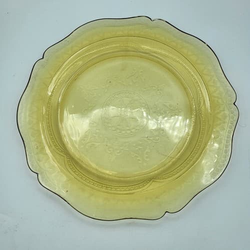 Vintage Federal Depression Glass Dinner Plate Spoke Amber Yellow 11" Replacement