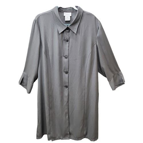 Worthingon Dress Woman Plus Gray 22W Polyester Slimming Comfy Classic Coatdress