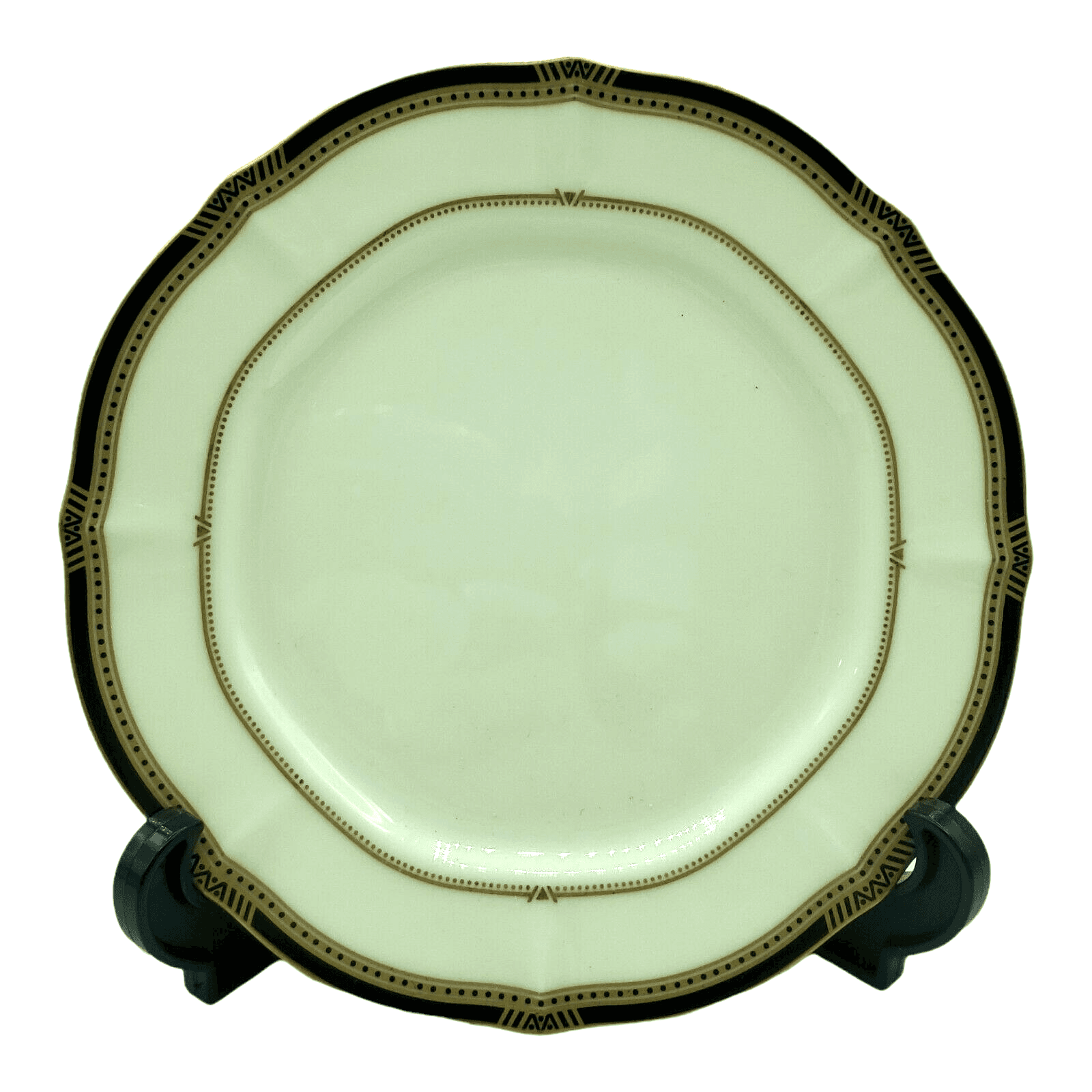 Noritake Ivory China Salad Plate 7" Pattern 7354 Gilded Age Gold Black Border