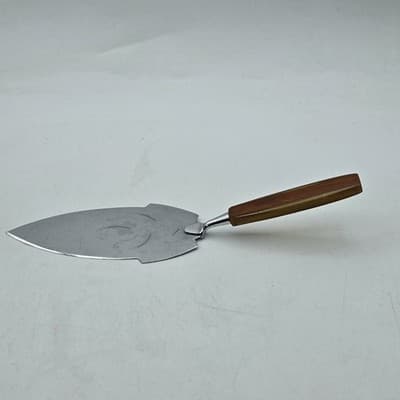 German Art Deco Cake Server Lifter with multicolor bakelite handle 1930’s Etched