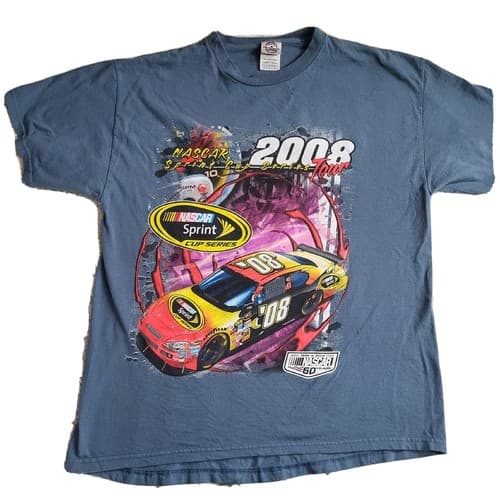 2008 NASCAR Mens Sprint Cup Series Tour 60th Anniversary Shirt Blue L T-Shirt