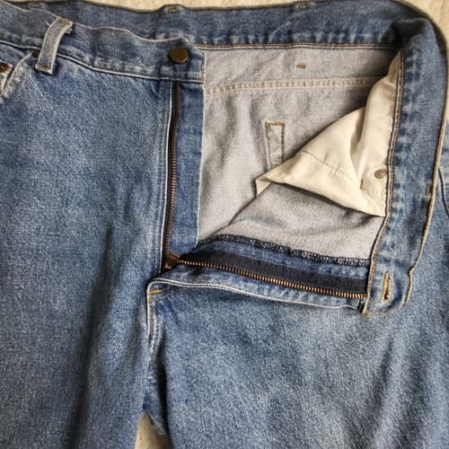Carhartt Mens Jeans 40x30 Blue Darkstone Relaxed Fit Tapered Leg Work Comfort
