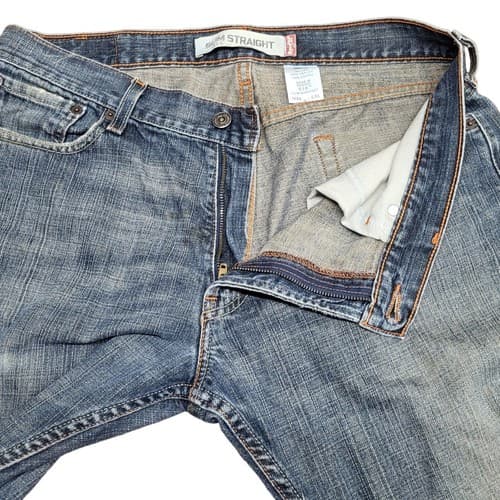 Levi's Mens 514 Jeans 34x34 Blue Medium Wash Slim Fit Straight Leg Washed Out