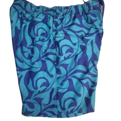 Kohls Mens Swim Shorts Blue XL Teal Pockets Elastic Waist Mesh Brief Boardshorts