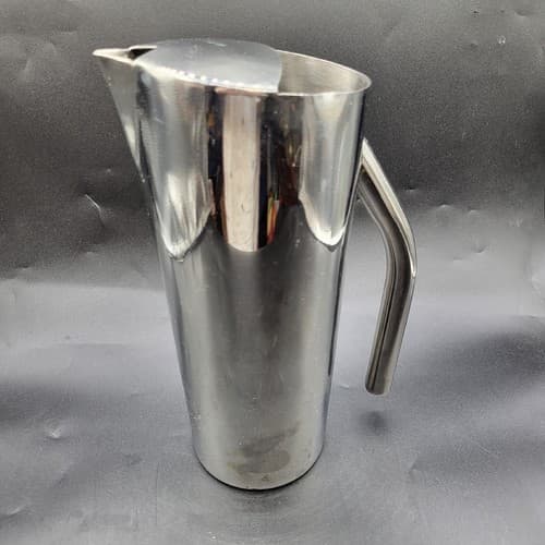 DW Haber Chrome Pitcher MCM Barware Tall Sleek Modern Ice Lip Restaurant Ware