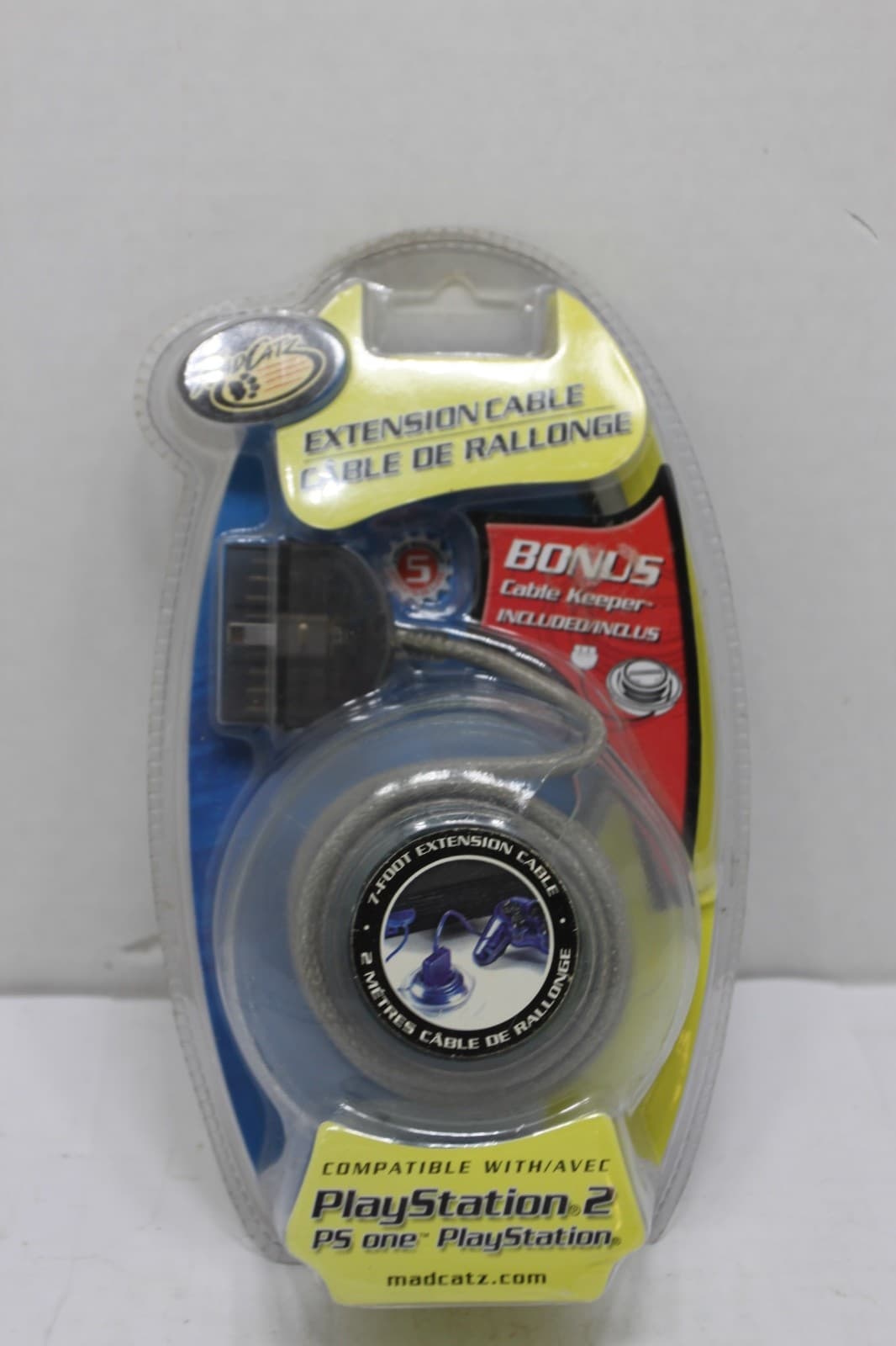 MadCatz Extension PlayStation 2 PS2 PS1 Extension Cable 7 Foot * NEW SEALED - Image 1