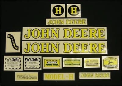 Decal Set fits John Deere Model H Tractor Licensed Product Sealed New - Image 1
