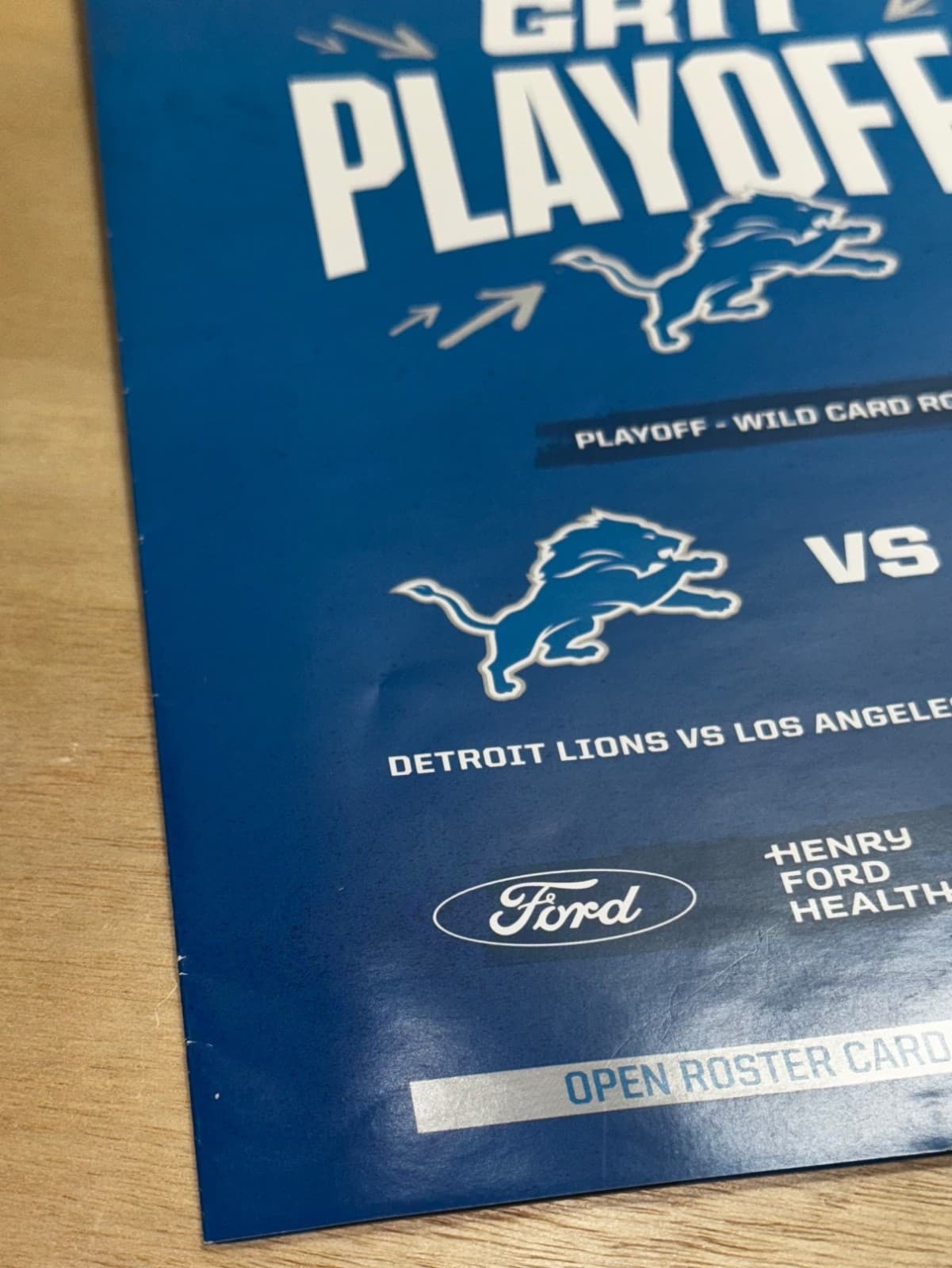 2024 Detroit LIONS NFC Wild Card Roster Card - Image 1