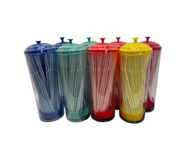 Full Case of 8 - 80 ct Colorful Straw Dispenser & Straws - Image 1