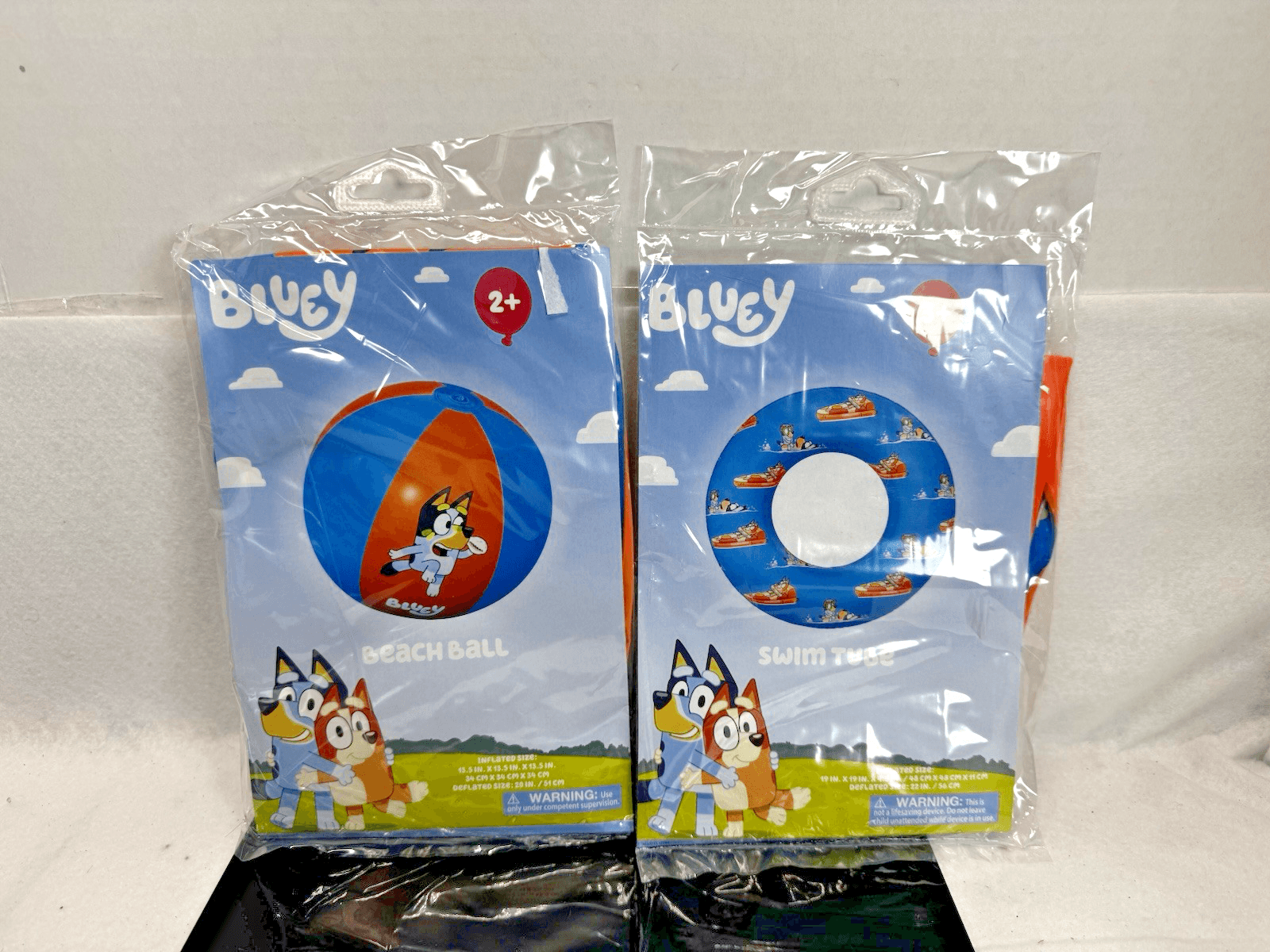Set of 2 New Bluey Bingo Lot Beach Ball 13.5 Inch And Swim Tube 19 Inch - Image 1