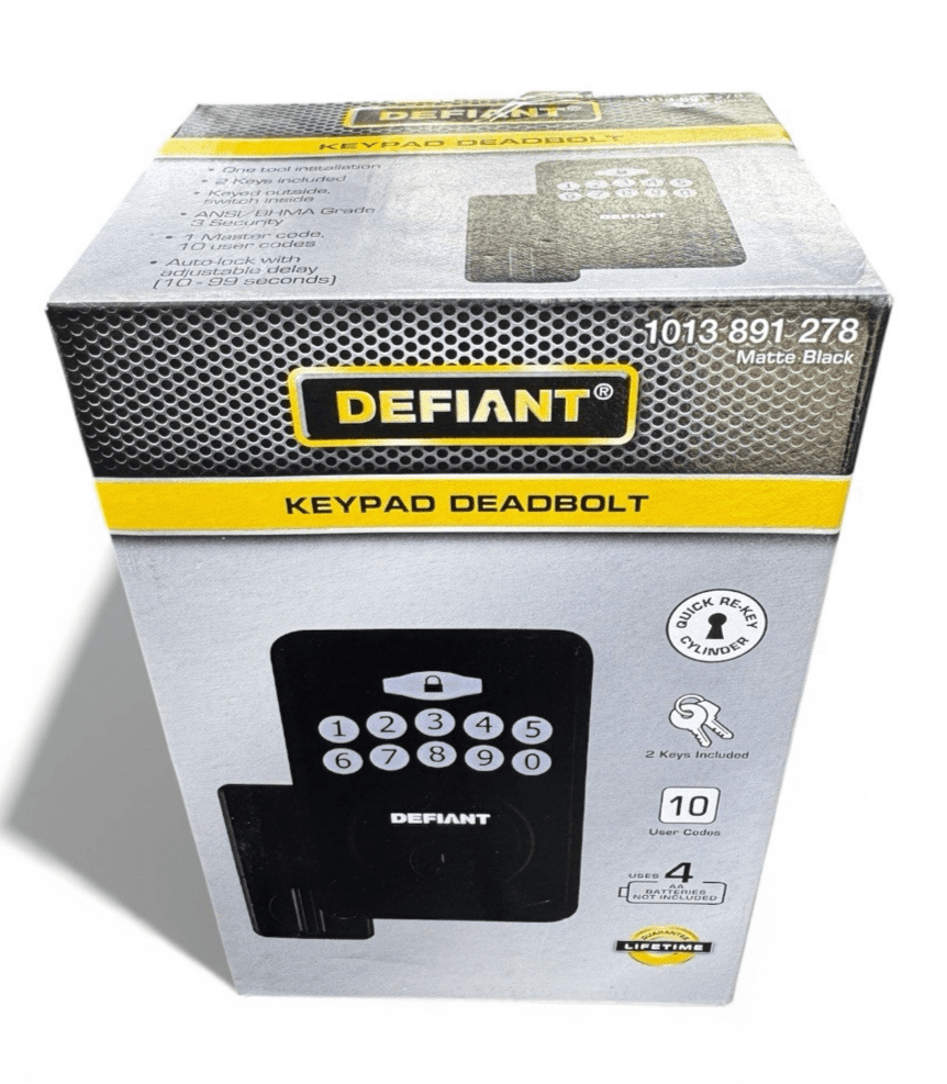 Defiant Radius Matte Black Single Cylinder Electronic Keypad Deadbolt - Image 1