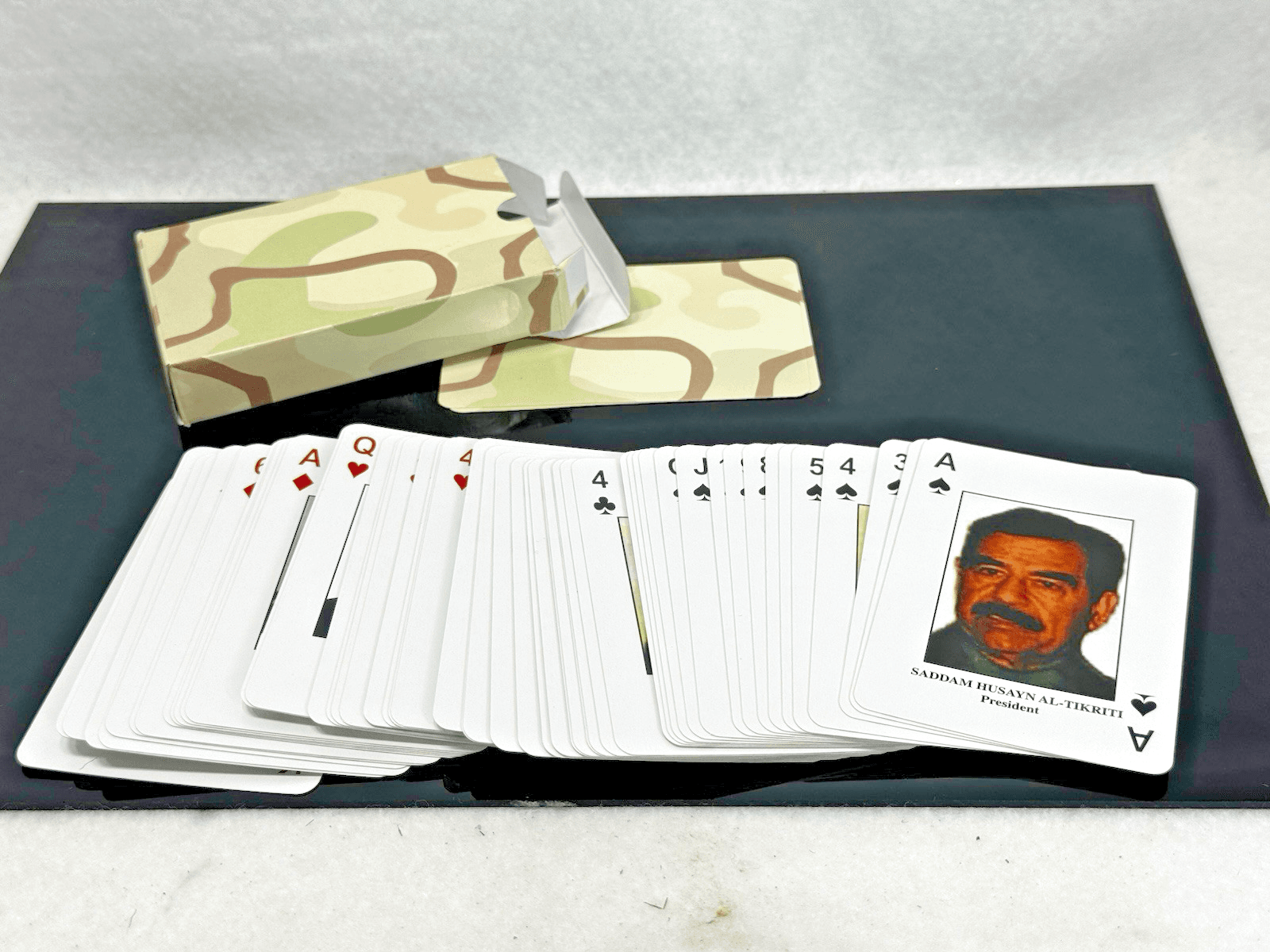 Iraq Most Wanted Playing Cards Deck Saddam Hussein Uday Qusay Military Set w/Cas - Image 1