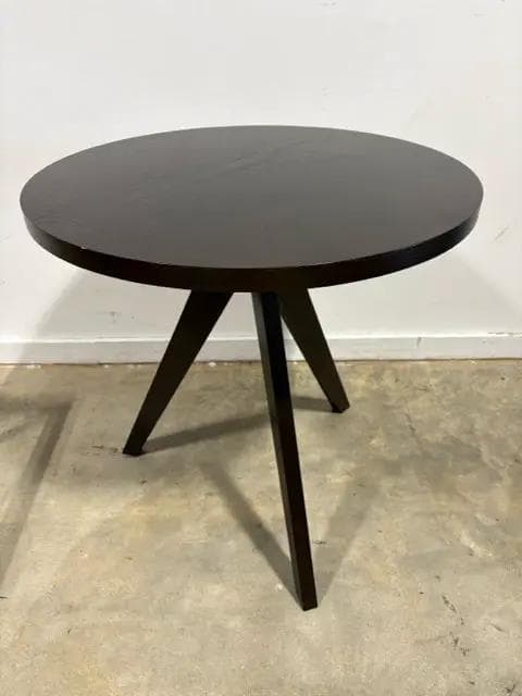 West Elm Round Dark Wood Tripod Leg Accent Table - Image 1