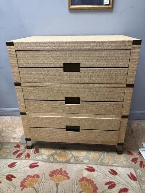 Gabby Home Beige Seagrass Chest of Drawers - Image 1