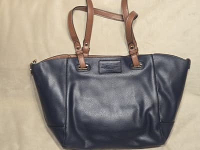 G.H. Bass 3 in 1 Indigo Blue Crossbody Tote / Clutch / Wristlet /Purse~Beautiful - Image 1