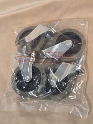 4 Pcs 4" Heavy Duty Swivel Caster Set 2 Wheel Locks Bolt mount Stem Mount - Image 1