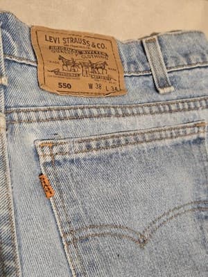 Vtg 90s Levi’s 550 Orange Tab Jeans Made in USA | Light Wash Relaxed Fit | 38 x - Image 1