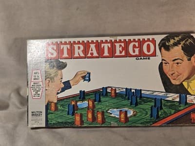 Vintage 1963 Stratego Board Game Milton Bradley #4916 Classic Father & Son Art - Image 1
