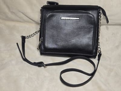 Steve Madden Women's Black Faux Pebbled Leather Cross Body Shoulder Bag - Image 1