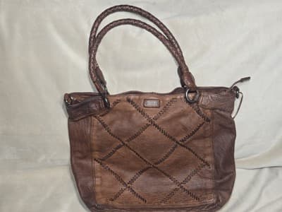 SPIKES AND SPARROW Brandi Weaved Genuine Leather Shoulder Tote Bag - Image 1