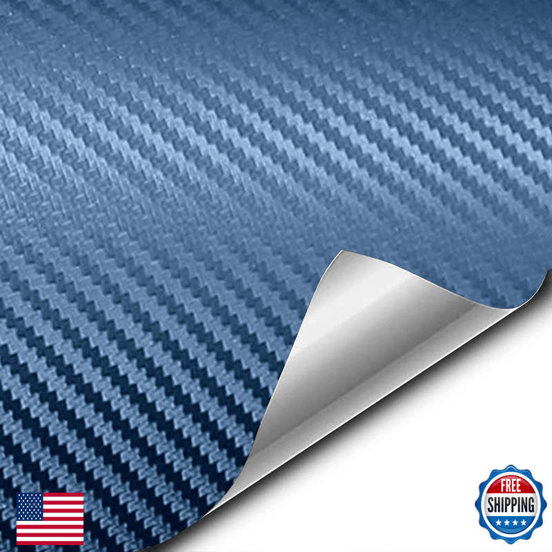 Vvivid Blue Carbon Fiber 8Ft X 5Ft Cast Automotive Use Bubble And Air-Free Car - Image 1