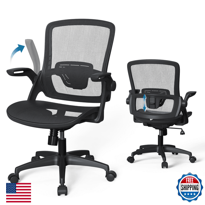 Kizeck Mesh Ergonomic Swivel Home Office Computer Desk Chair Lumbar Support - Image 1