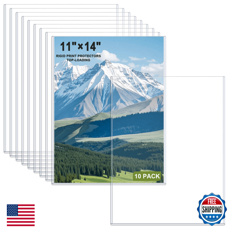 Ndsox 10 Pack 11 X 14 Rigid Print Protectors Hard Plastic Sheet Protectors - Image 1