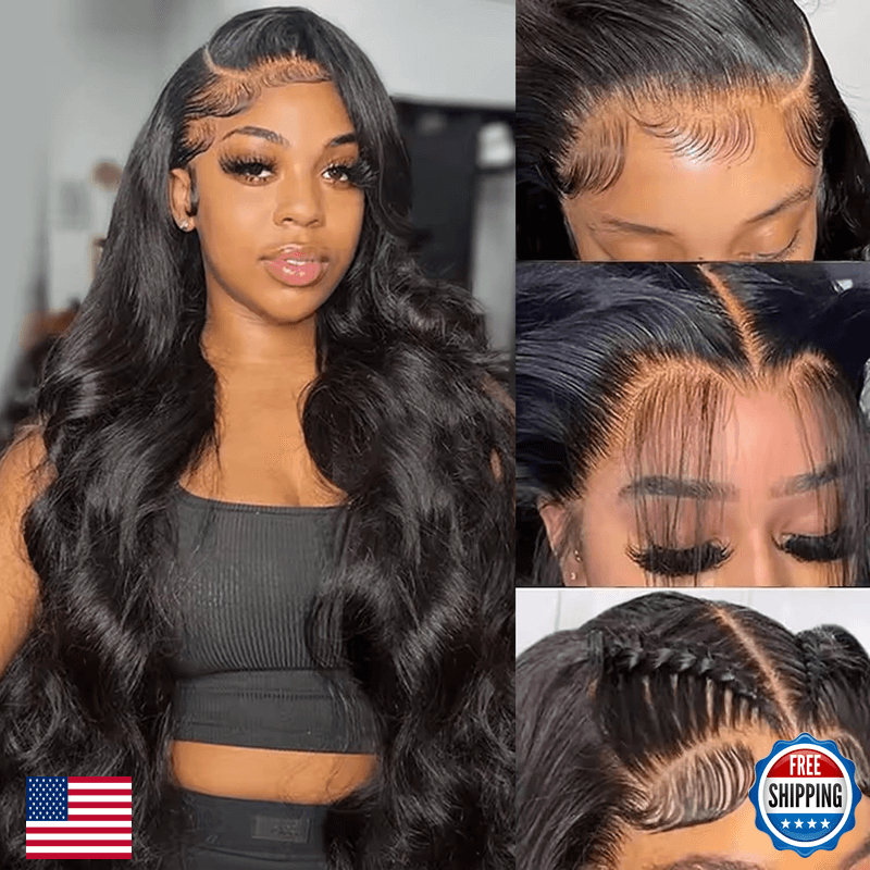 Beworthair 13X6 Body Wave Lace Front Wigs Human Hair Pre Plucked 220 Density Hd - Image 1
