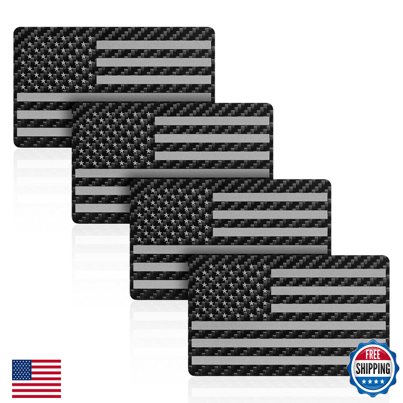 Haloblk 3K Real Carbon Fiber American Flag Decal Never Fall Off American Flag - Image 1