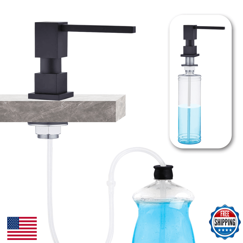 Fonveth Soap Dispenser Square Built In Sinkwith 47 Long Tube Matte Black Brass - Image 1