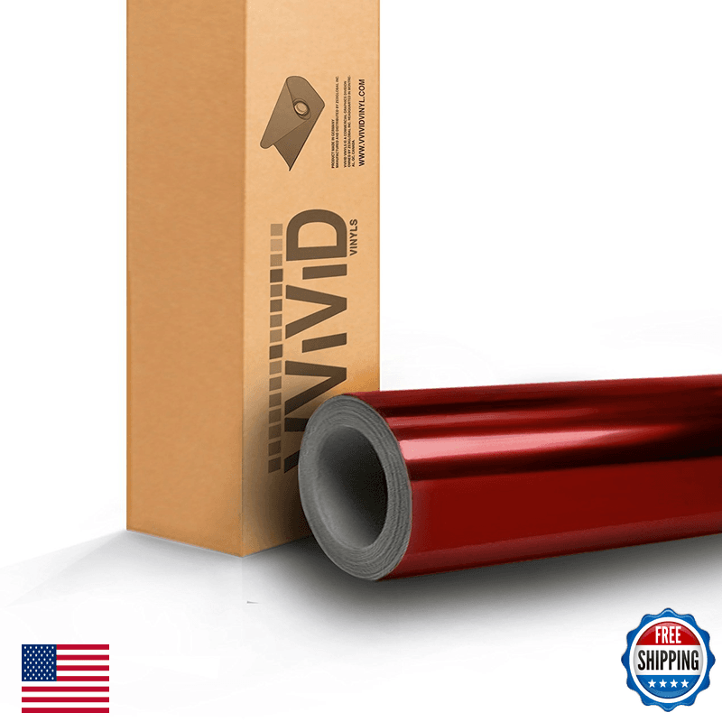 Vvivid Red Mirror Chrome Vinyl Wrap Self Adhesive Film Air-Release Bubble And - Image 1