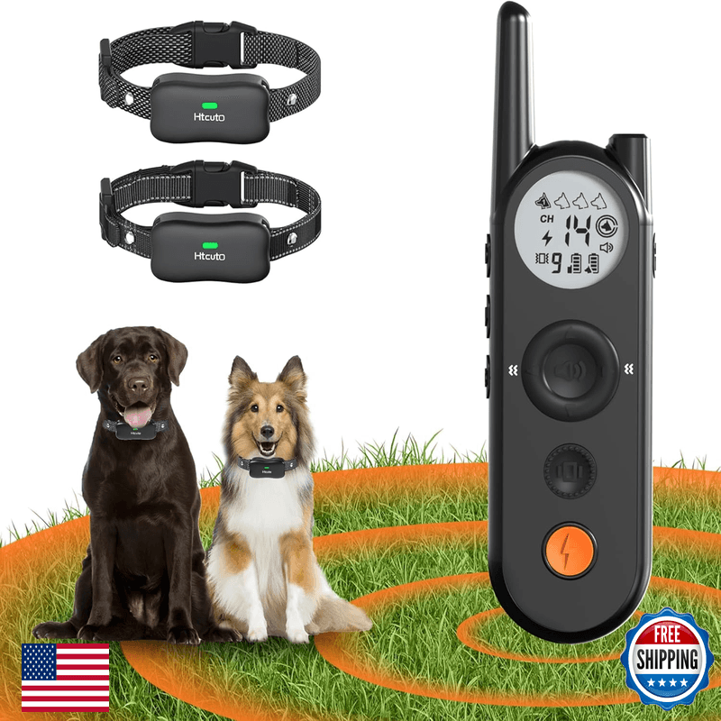 Htcuto X3 Wireless Dog Fence Training Collar For 2 Dogs 3500Ft Adjustable Fence - Image 1