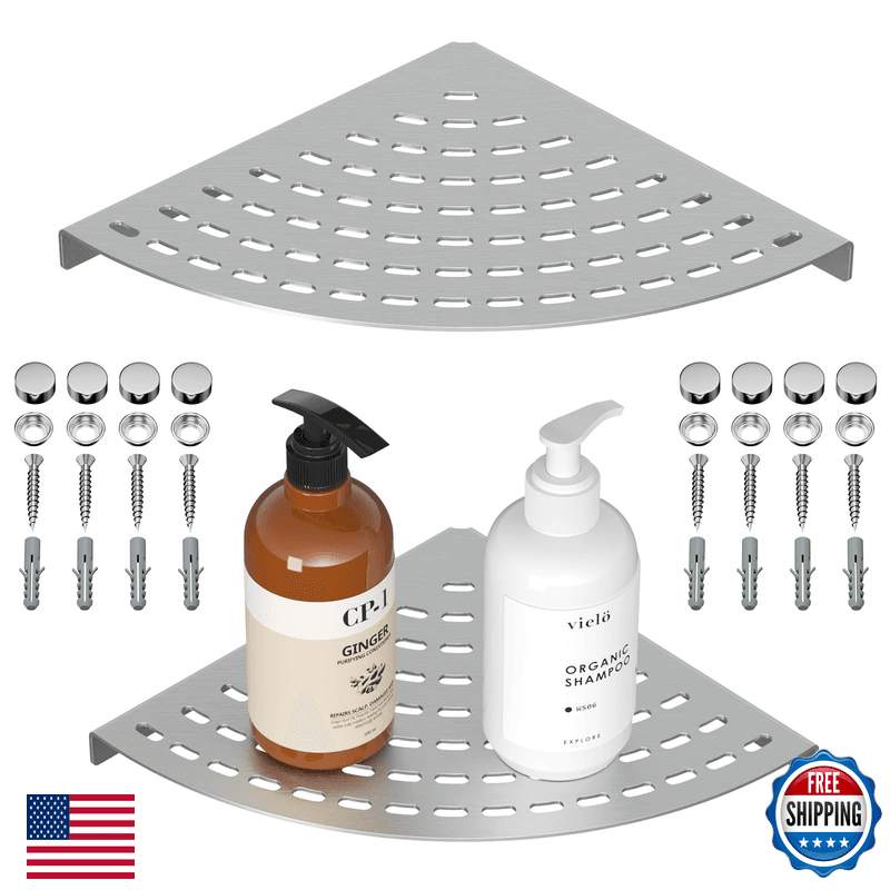 Lfba 2 Pack Corner Shower Shelves 304 Stainless Steel Shower Corner Shelf - Image 1