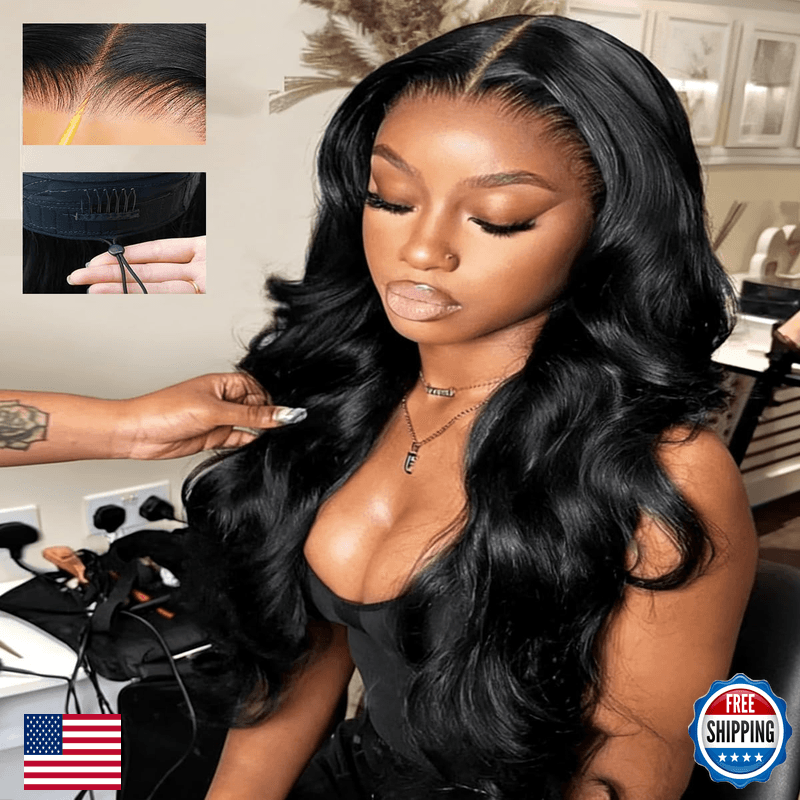 Pobokix 250 Density 7X6 Glueless Human Hair Wigs Body Wave Lace Closure Wigs - Image 1