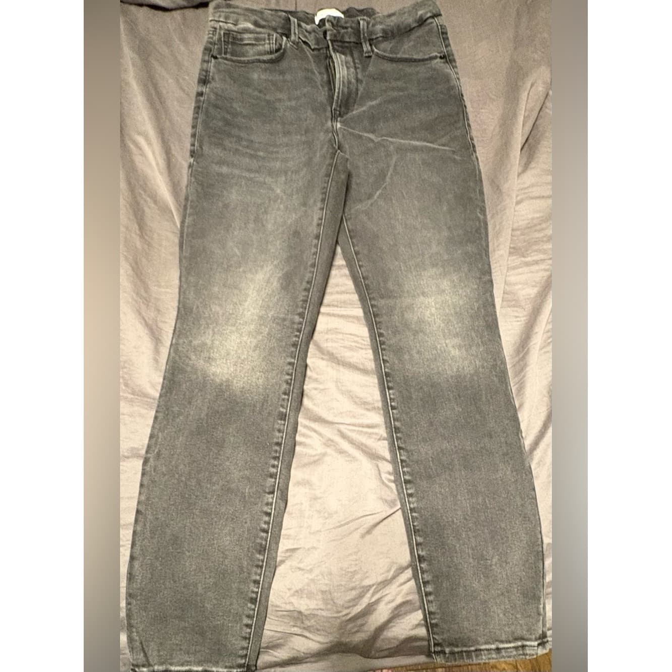 Good American Always Fits Good Legs Straight Jeans in Faded Black size 6-12 - Image 1