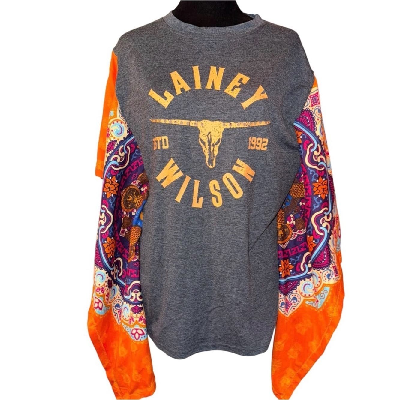 Lainey Wilson Reworked Upcycled T-shirt Casual Boho Western - Image 1