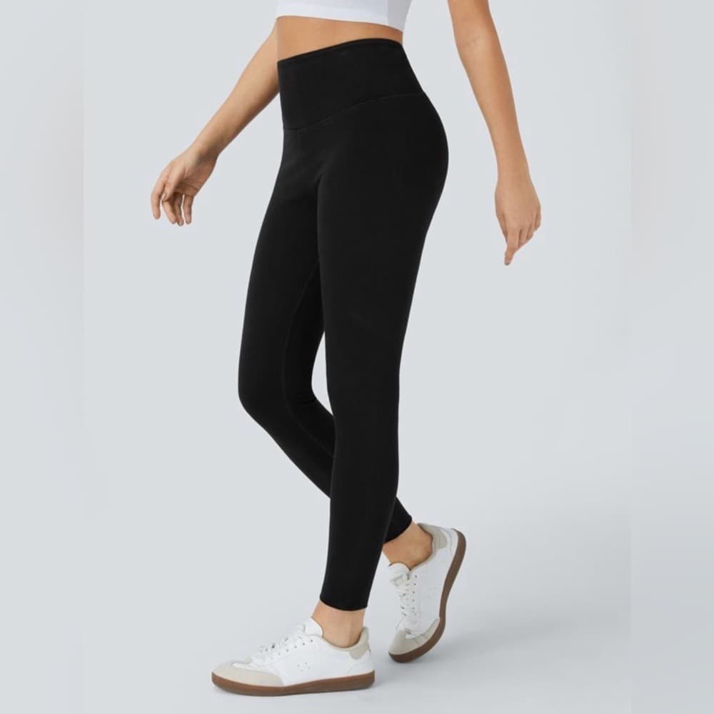 Halara Flex™ High Waisted Denim Casual Leggings in Black Denim Size M - Image 1