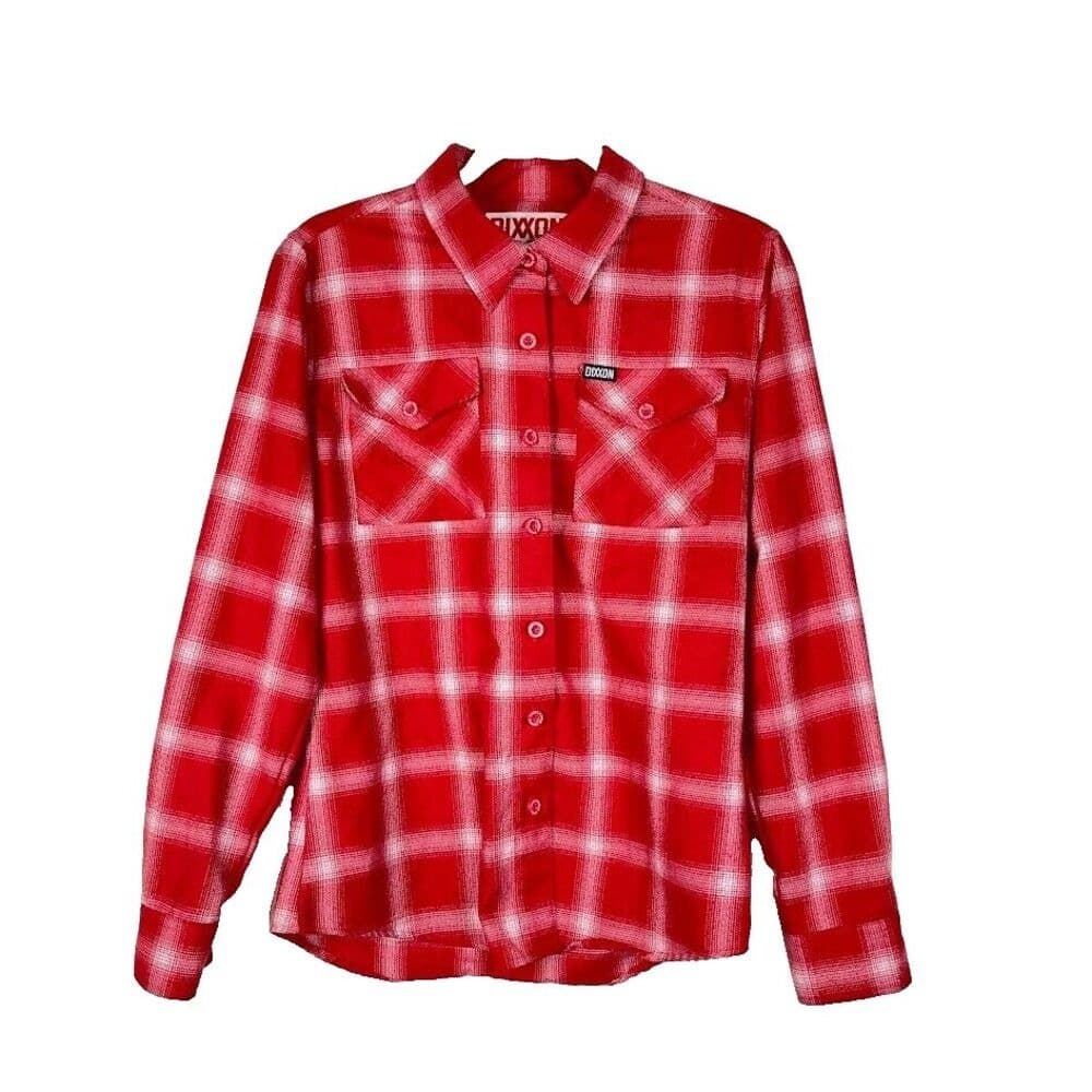DIXXON Red and White Plaid Button-Down Shirt - Image 1