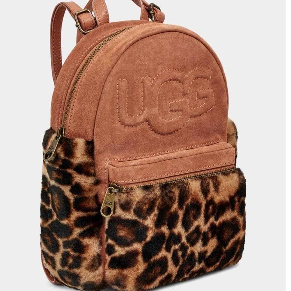 UGG Leopard Faux Fur Mini Backpack in Chestnut/Tan - Image 1