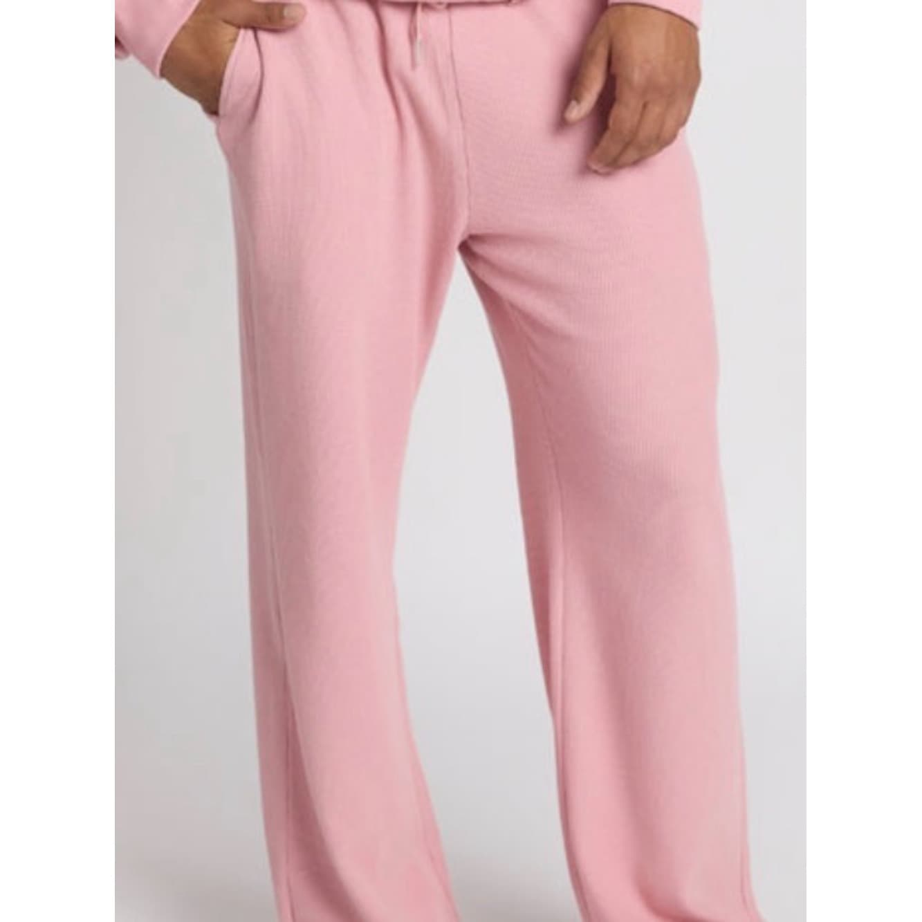 Comfrt Waffle Lounge Pants in Baby Pink - Image 1