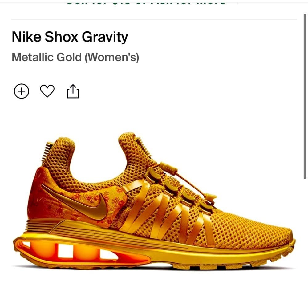 Nike Shox Gravity Metallic Gold Women's Athletic Shoes - Image 1