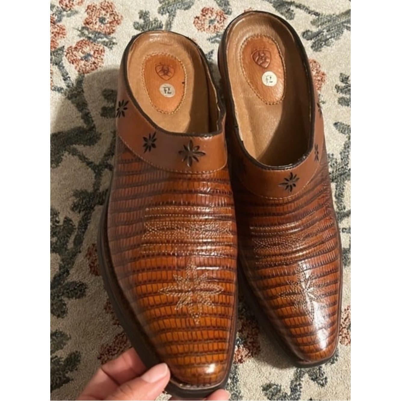 Ariat desert star cognac brown leather mule - Image 1