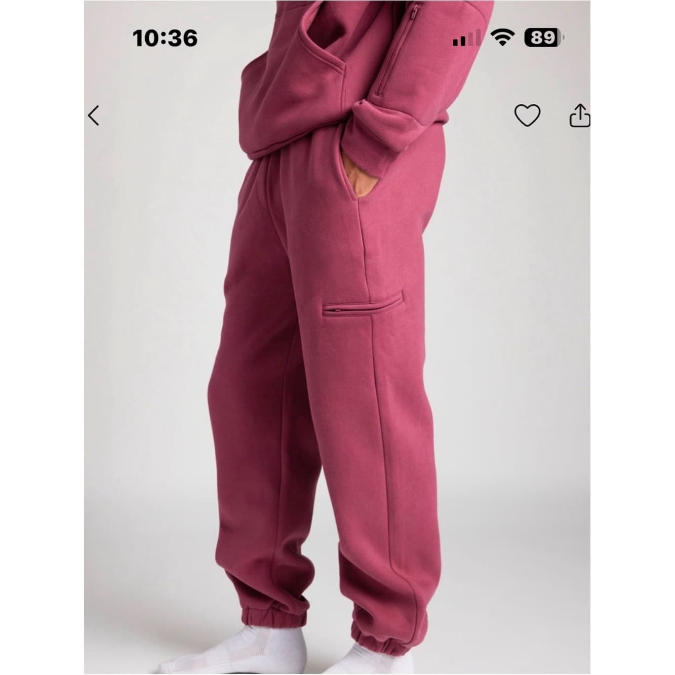 Comfrt Travel Essentials sweats in Berry - Image 1