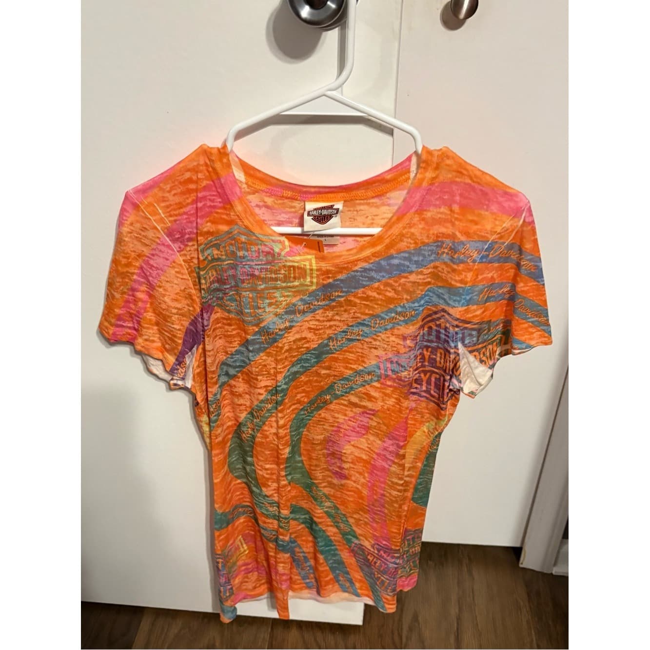 Harley-Davidson Las Vegas Orange Multi-Color Graphic Tee - Image 1