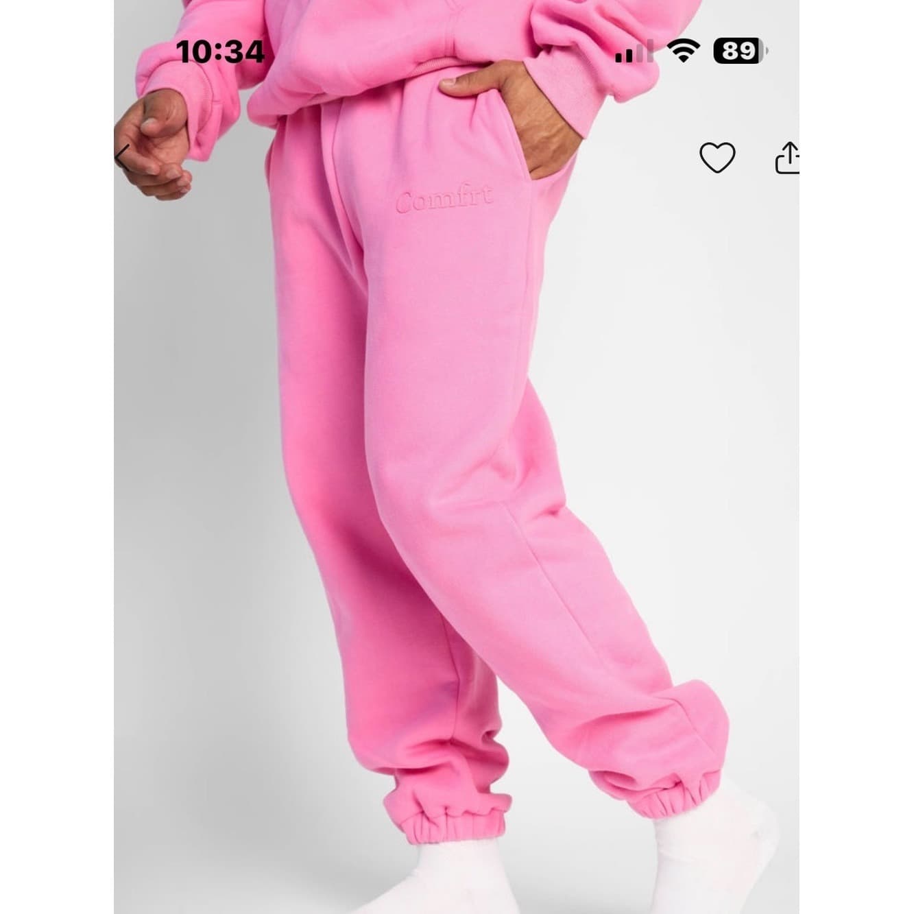 Comfrt minimalist sweats in Sorbet - Image 1