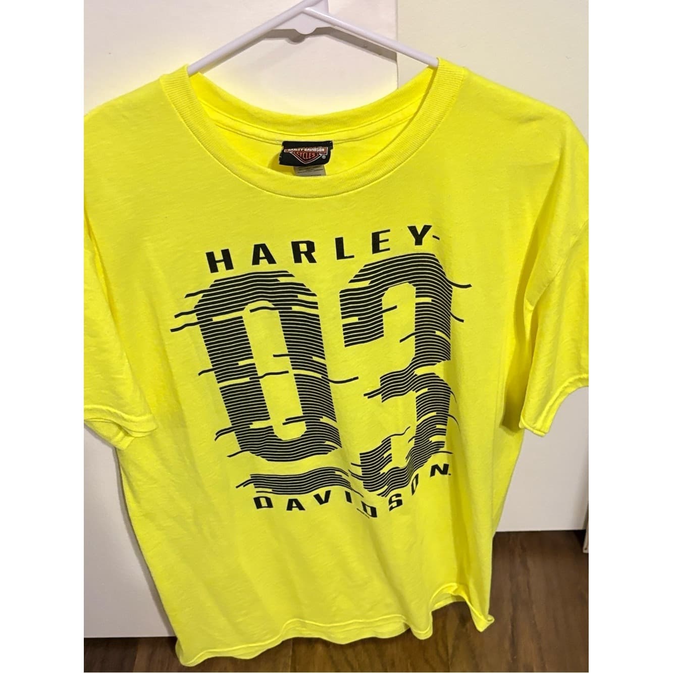 Harley-Davidson Columbus OH Neon Yellow Tee with '03 Graphic - Image 1