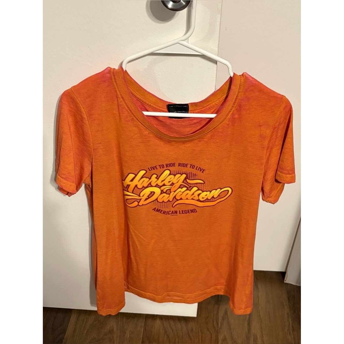 Harley-Davidson Blue Springs MO Orange Logo Tee - Image 1